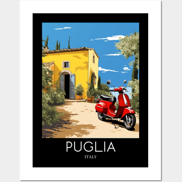 A Pop Art Travel Print of Puglia - Italy Wall Art by Studio Red Koala